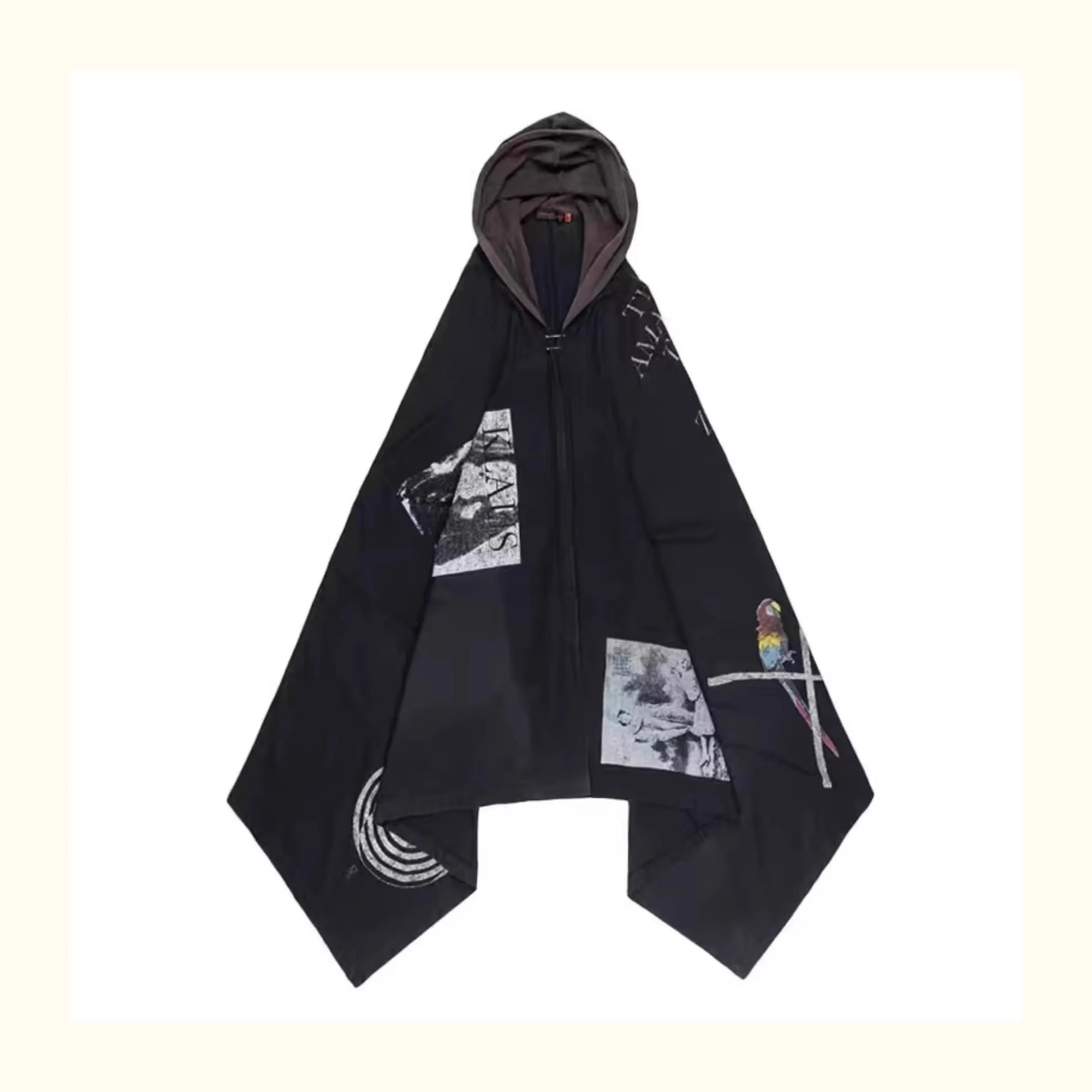 

2025 Undercover archive printed hooded men and women cloak WY1354