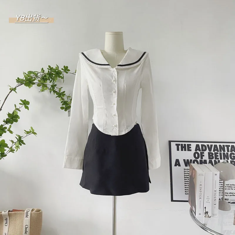 

Korean Fashion Slim-fit Shirt Chic Street Design Casual Commuter For Women Shirt 2023 Blusas