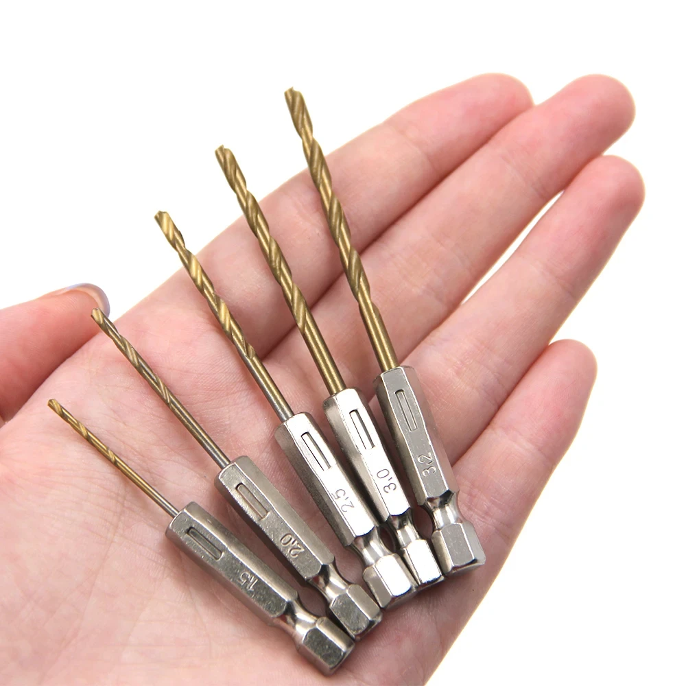 HSS Titan beschichteter Spiralbohrer Set 1 4 Sechskantschaft Maße 1 5 bis 6 5 mm Sechskant Bohrer passend für Elektrobohrschrauber Akku Schrauber Druckluftschrauber Bohrwerkzeuge für Metall Holz Kunststoff Heimwerker K – Detail 13