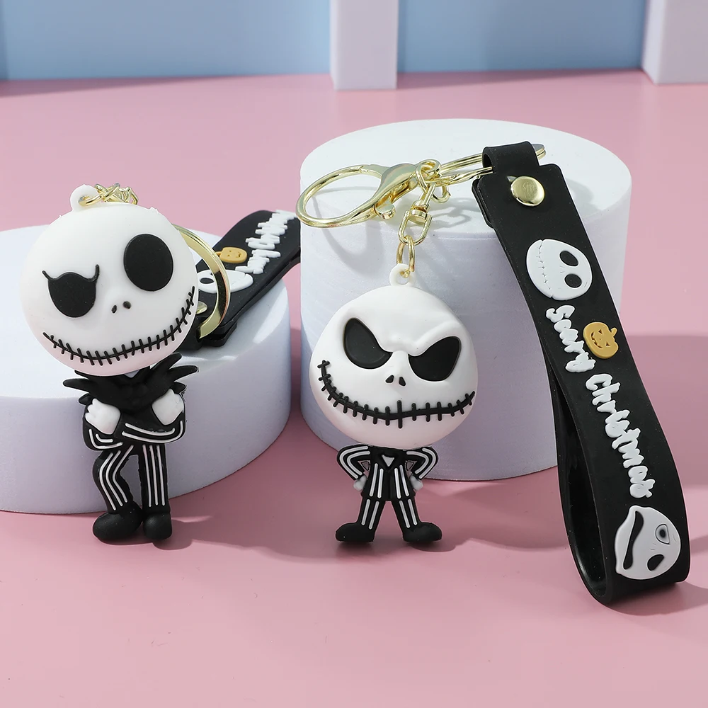 عشية عيد الميلاد مخيف الهيكل العظمي جاك المفاتيح سيارة المفاتيح لطيف وممتعة وشخصية حقيبة تزيين مُثبت مع Sig التذكارية