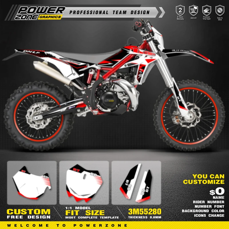 PowerZone For BETA Xtrainer  Custom Team Graphic Decal & Sticker Kit For Beta Xtrainer 2020 2021 2022 X 015