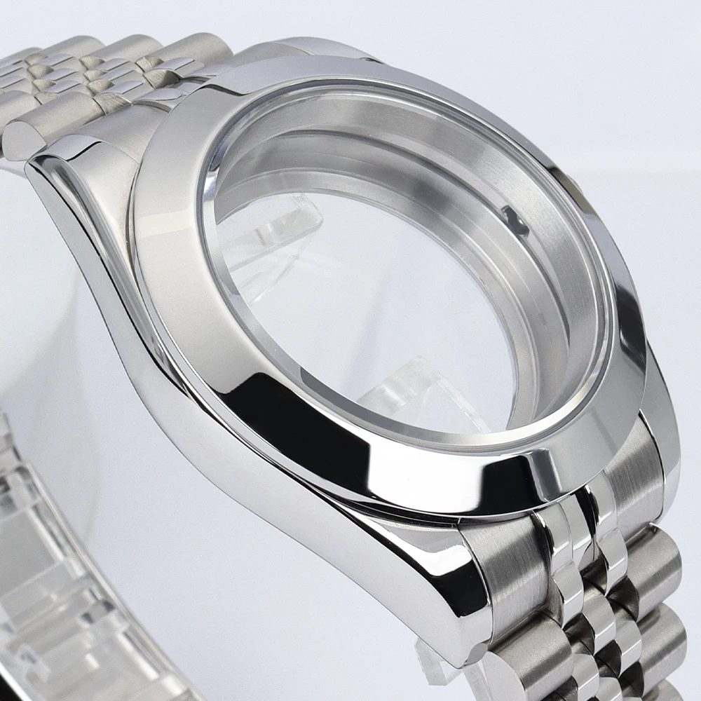 36mm 40mm Luxury Men Watch Case Strap Sapphire For Datejust SK Seiko Nh35 Nh36  Miyota8215 Movement Rose Gold Silver Cases Parts