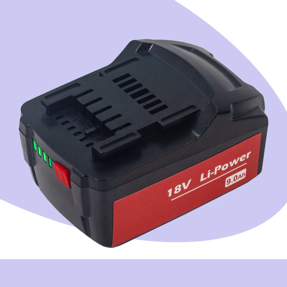 Imagem -02 - Bateria para Ferramenta Elétrica sem Fio Metabo Drivers de Broca Martelos de Chave 18v 9000mah 9.0ah 625592000 625591000