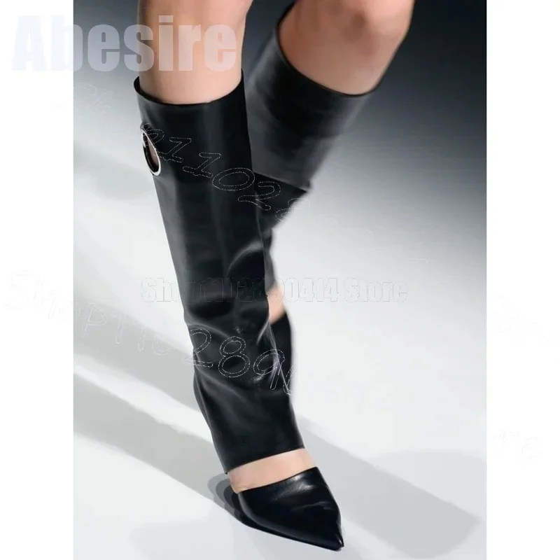 الأزرق الداكن دائرة تصميم جوفاء أشار تو الأحذية الانزلاق على أحذية النساء رقيقة عالية الكعب حفلة عيد يؤرخ 2025 Zapatos Para Mujere #4