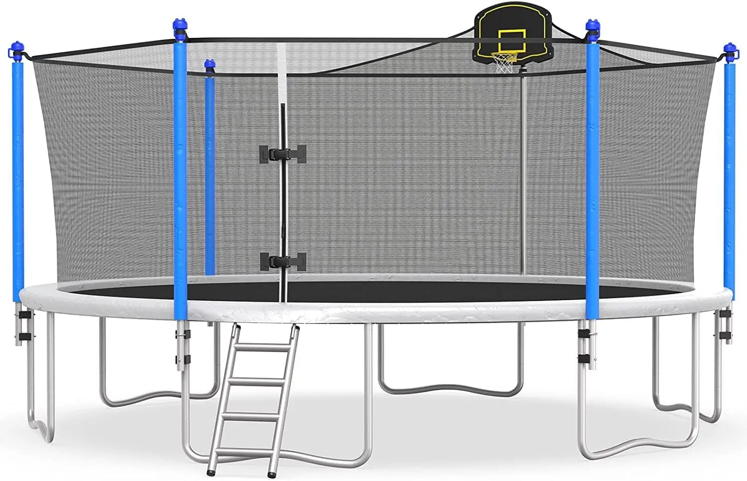 

Trampoline with Basketball Hoop, Outdoor Trampolines Recreational Kids Trampoline with Enclosure Net Outdoor