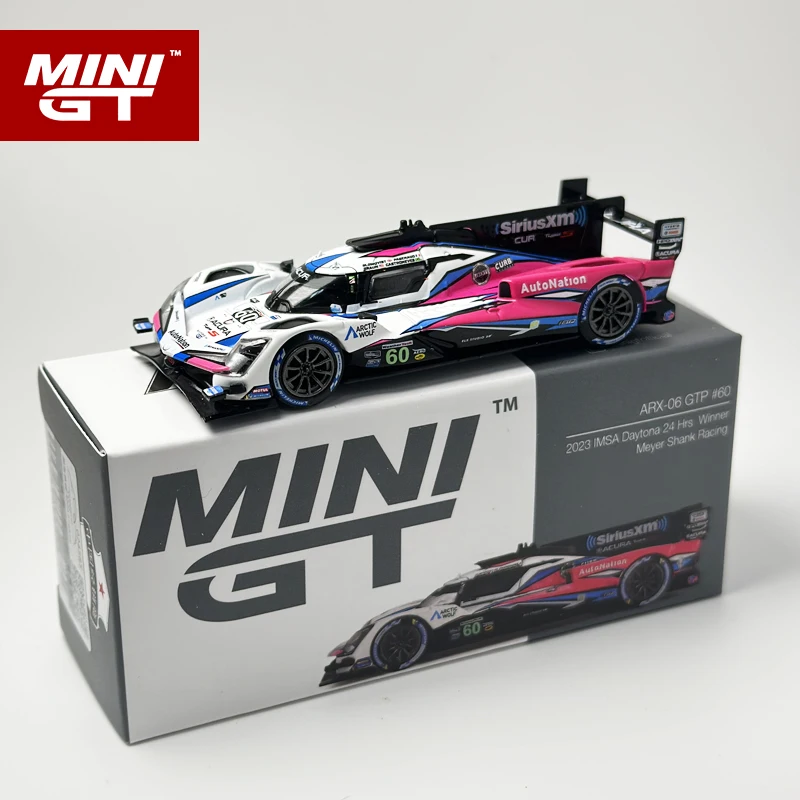 MINIGT 1:64 ARX-06 GTP #60 Racing Pink Alloy car model 668