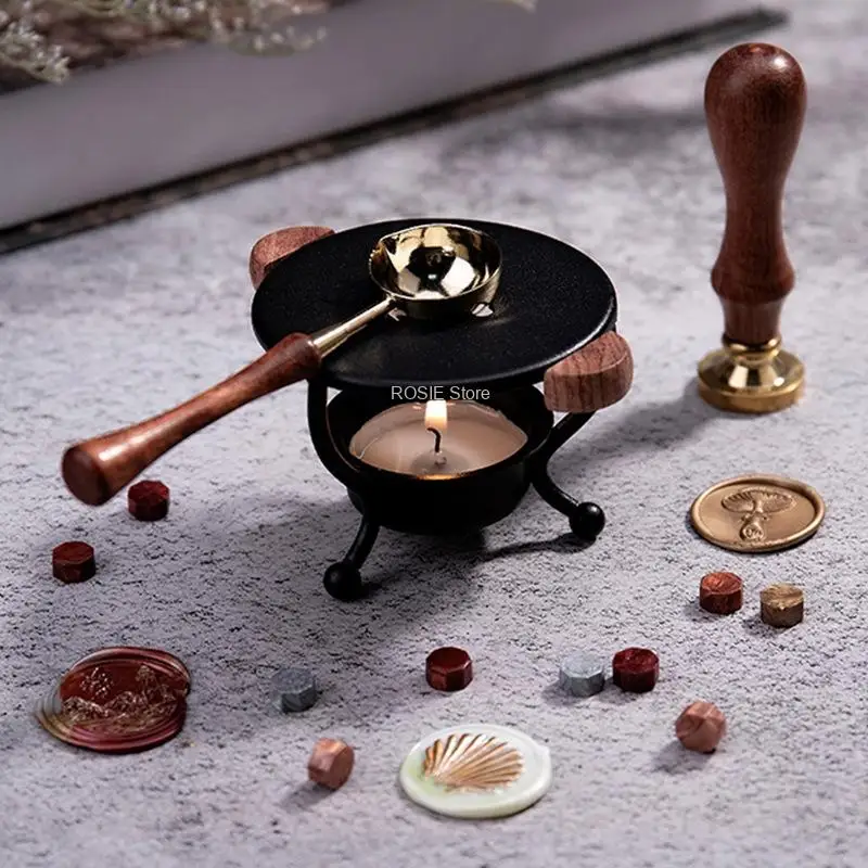 Sealing Wax Furnace/spoon Tool Retro Wax Seals Melting Warmer Wax Pot Beads Stick Heater Diy Wedding Invitation Decoration Tool