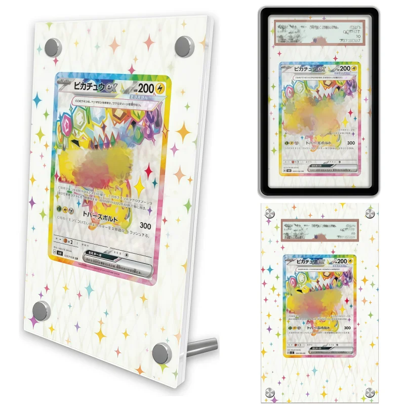 Présentoir d'art anime pour Pokémon Stellar Miracle PKC, Cadeaux pour fans d'anime et de jeux, Étui de protection en acrylique pour cartes de collection, Porte-clés, Niveau d'évaluation