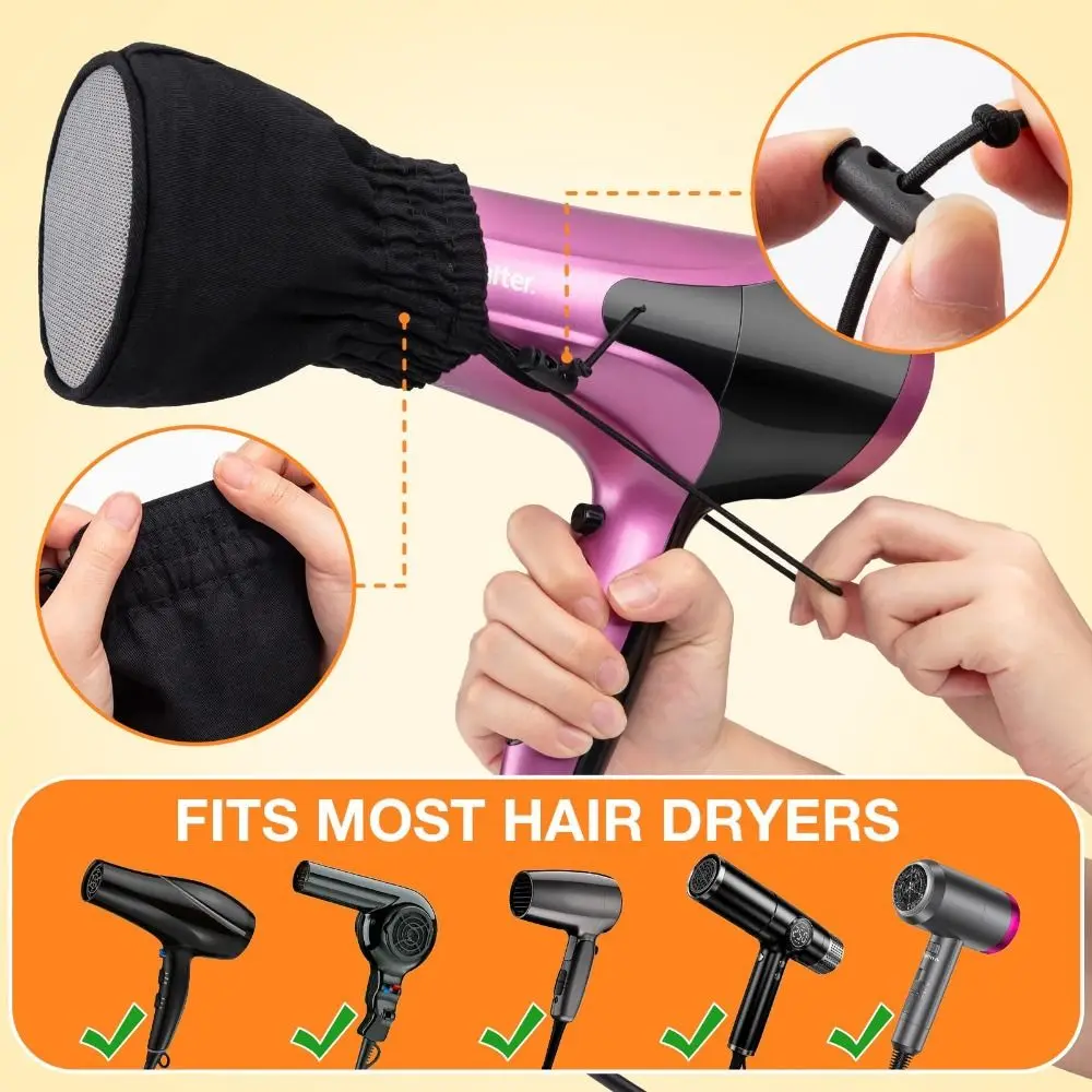 Soft Hair Dryer Diffuser Cover Cloth Universal Hair Dryer Diffuser Storage Bag Foldable with Elastic Band Diffuser Sleeve