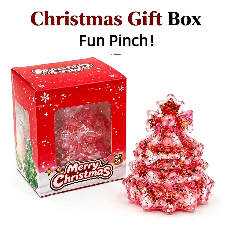 Christmas Tree Fun Pinch Squishy Toy Slow Rising Stress Relief Fidget Toy Anti‑Anxiety Sensory Focus Fidget Toy Christmas Gifts