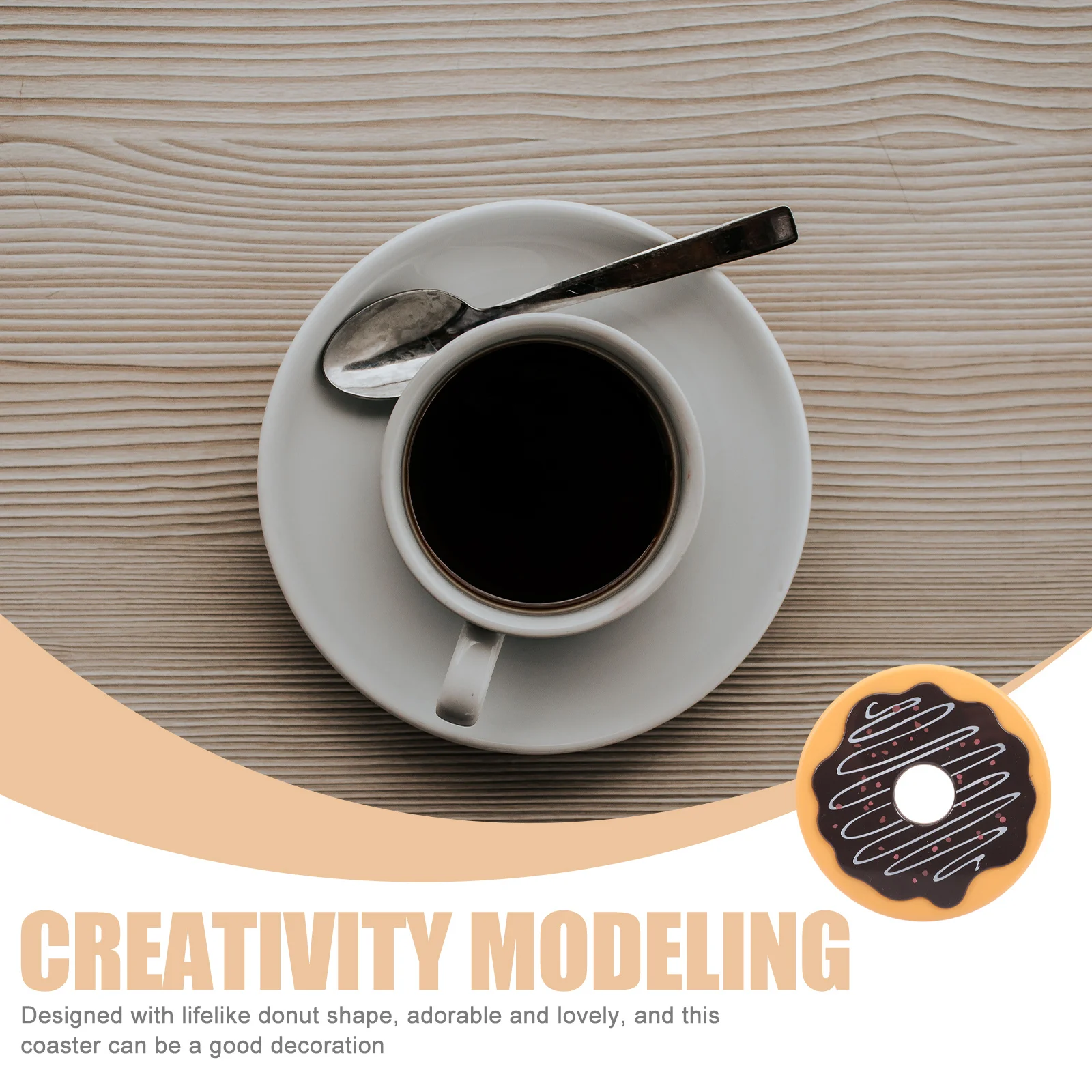 

4pcs Donut Coasters Cup Pads High-Grade Non-Skid Drink Table Decorative Kitchen Home Supplies Round Coffee Cup Mats Plastic