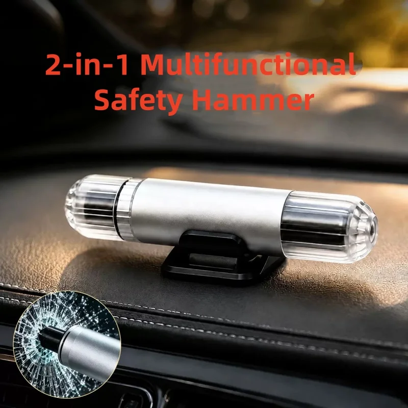 Upgraded 2-in-1 Safe Hammer Glass Breaker Under Water, Car Hammer Seatbelt Cutter Window Breaker Emergency Escape Tool