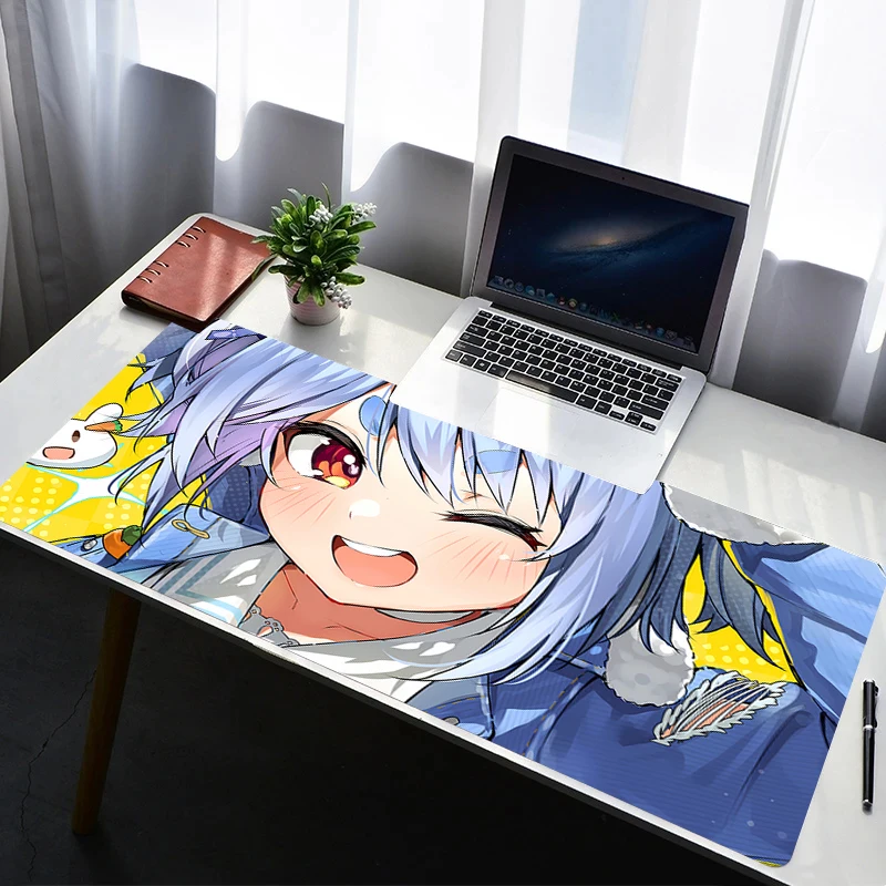 Mouse Pad Laptop Rubber Extended Desktop Mat Computer Gamer HD Mousepad PC Hololive Usada Pekora Gaming Accessories Keyboard Pad