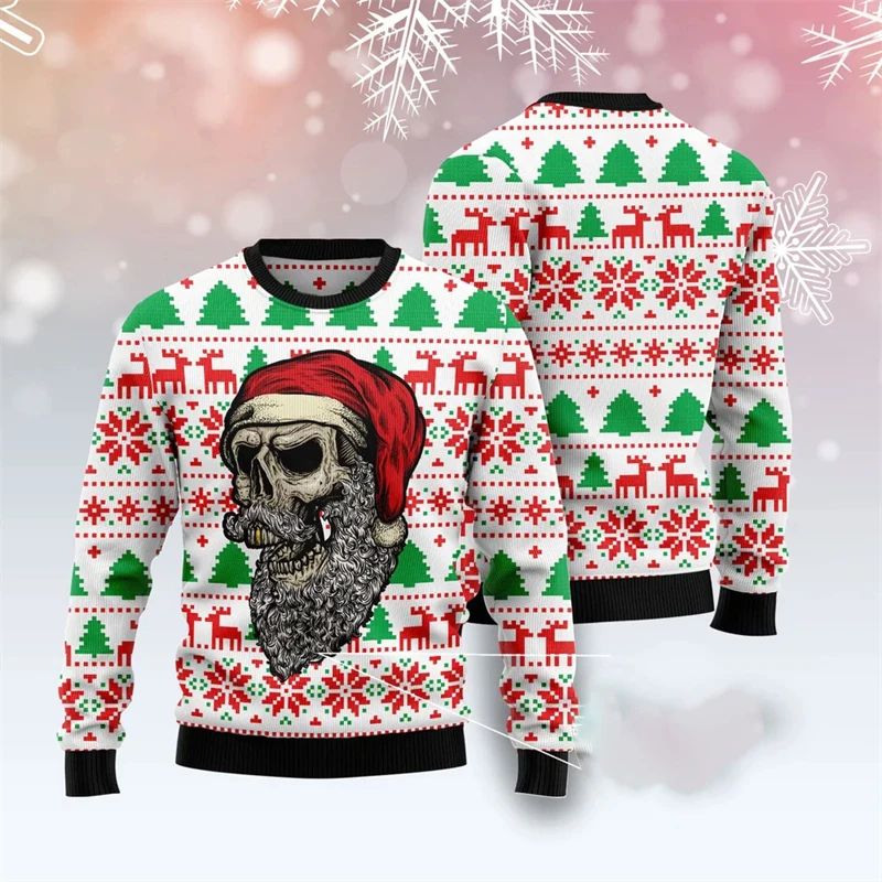 Dab Dance Skeleton Ugly Sweater Harajuku Street Personality Men Pullover Top Christmas 3D Printed Unique Pattern Sweatshirt New