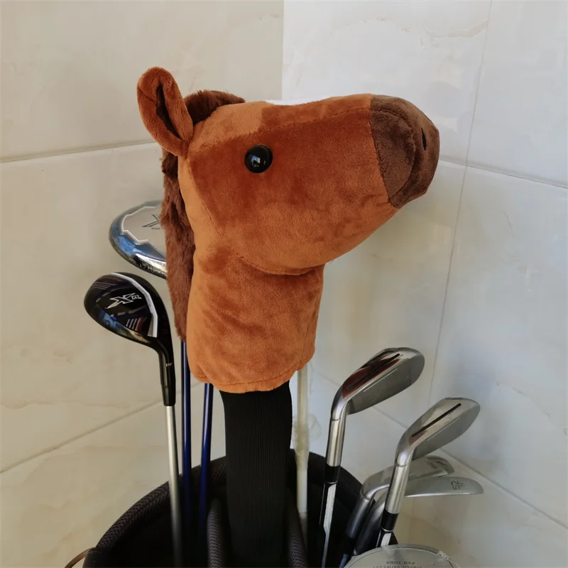 

Pony golf driver headcover top plush little horse 460cc wood club head cover with sleeve drop shipping