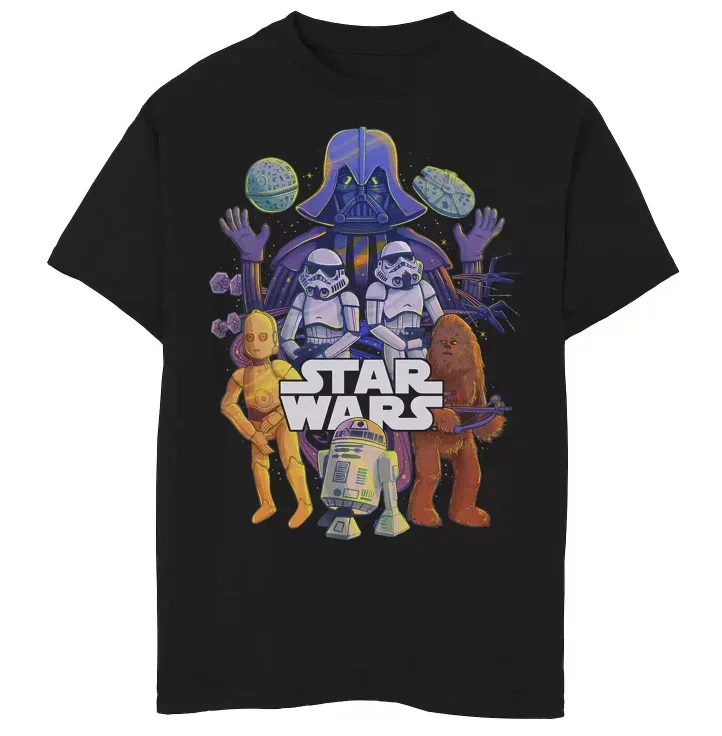 2025 Star Wars Men's And Women's Short-sleeved T-shirts, Sci-fi Retro Casual Printed Star Wars Logo Streetwear Tops