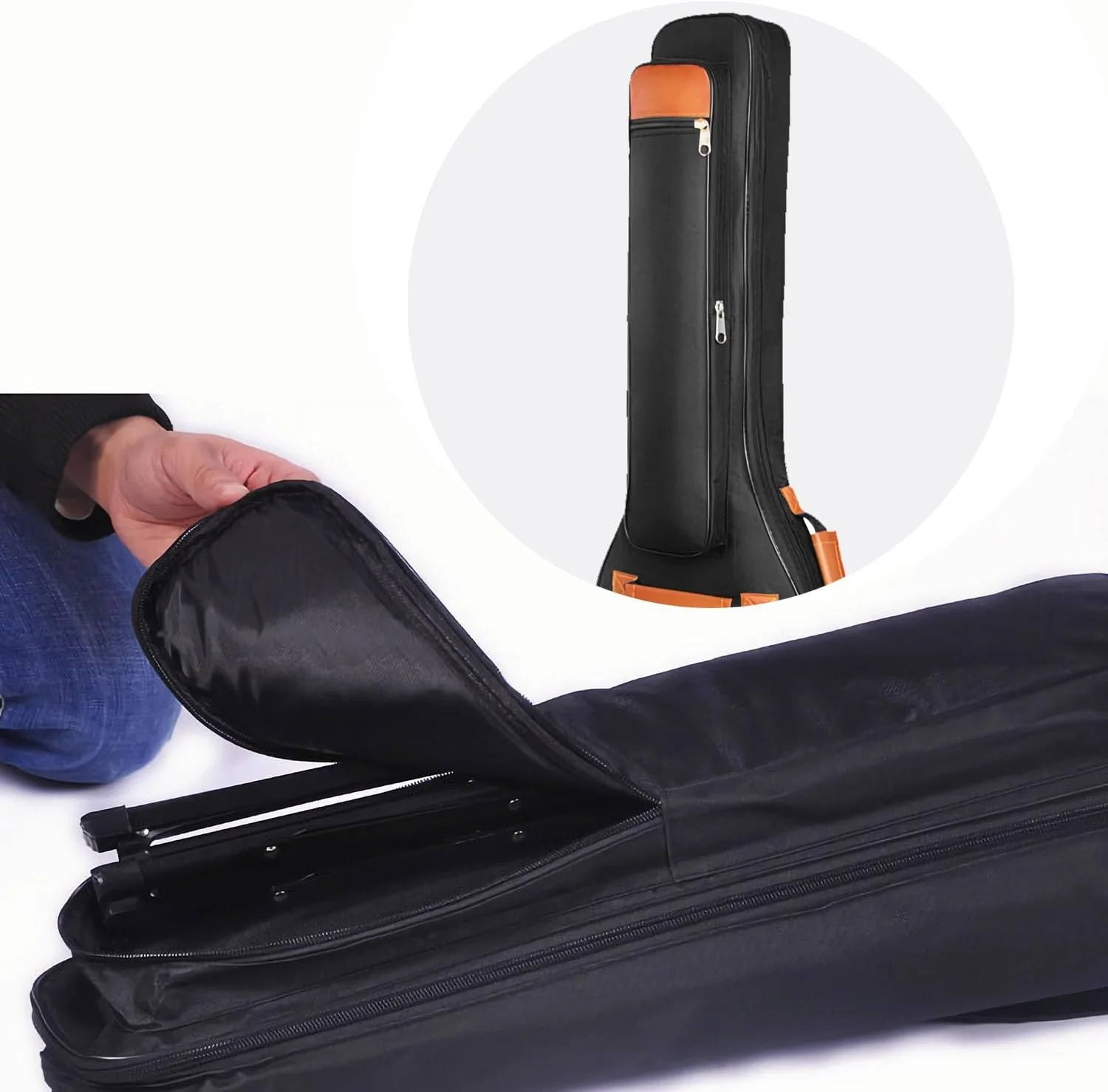 Bass Guitar Bag Gig Bag 6mm Padding Padded Backpack Neck Strap and Pockets Soft Electric Bass Guitar Case