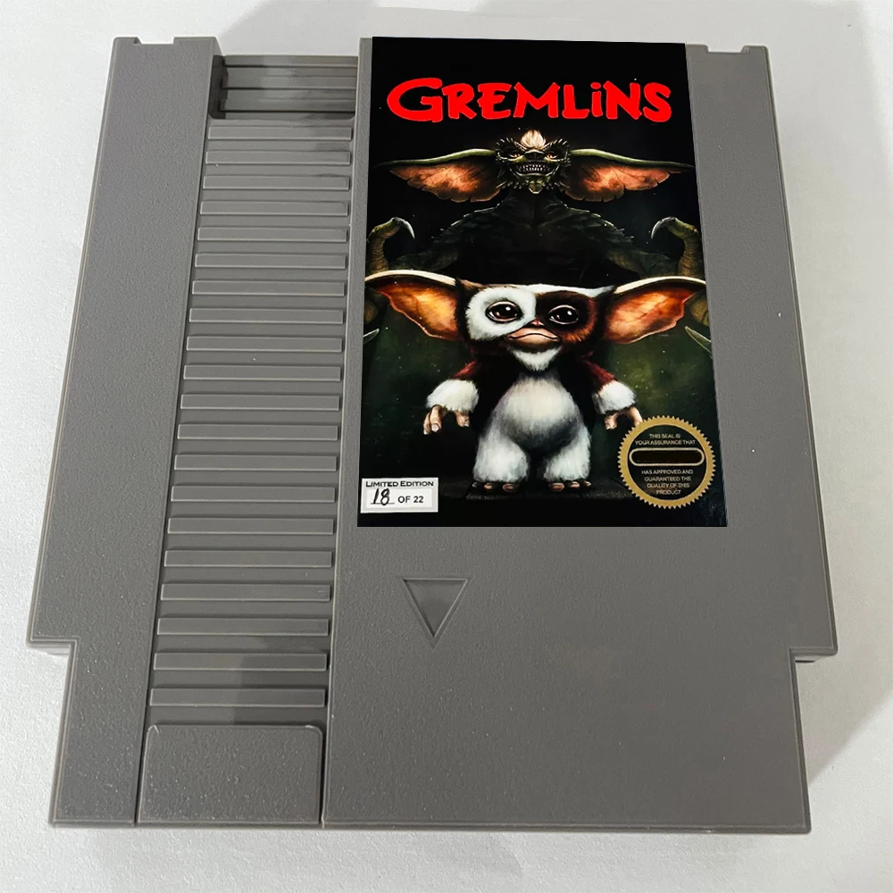 Gremlins Part 1 NES Rom Hack - 8 بت 72 Pins بطاقة الألعاب PAl/NTSC VERSION خرطوشة الألعاب لوحدة التحكم NES الكلاسيكية - اللغة الإنجليزية