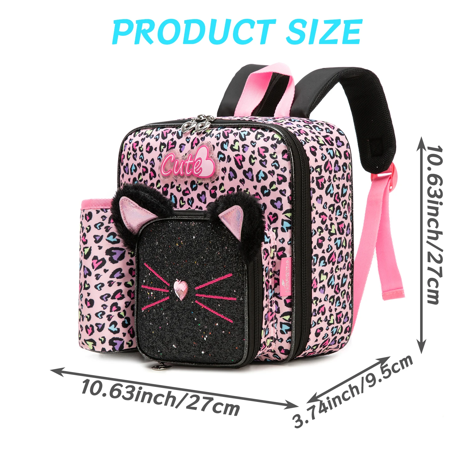 ชุดกล่องอาหารกลางวันเด็ก ลายสัตว์น่ารัก พร้อมกระเป๋าใส่อาหาร ล้างทำความสะอาดได้ ป้องกันการรั่วซึม เหมาะสำหรับโรงเรียนและสถานรับเลี้ยงเด็ก สวยงามสำหรับเด็กผู้หญิง