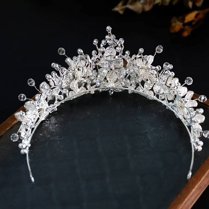 Beading Crystal Wedding Hair Accessories Bridal Crown Cake Decoration Princess Party Tiara The Queen's Crown Diadema Corona