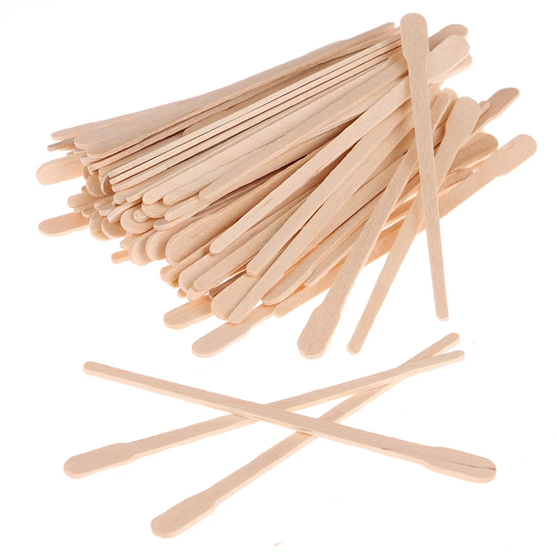 100PCS Vrouw Houten Lichaam Ontharing Sticks Wax Waxen Wegwerp Sticks Schoonheid Toilettas Kits Houten Tongspatel Spatel