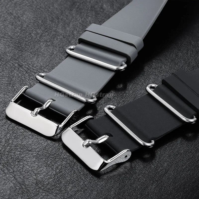 Correa de silicona de 20mm y 22mm para Samsung Galaxy Watch 4, 5, 6, pulsera de goma suave para Seiko, pulsera Universal Omega