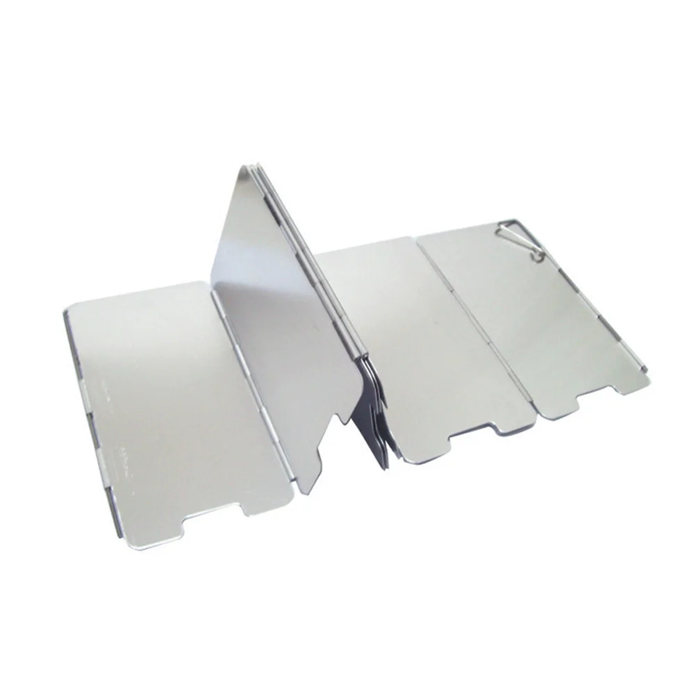 

9 Plates Foldable Stove Windscreen Aluminum Alloy Fuel Saving Camping Hiking Outdoor Cooking Picnic Barbecue Wind Guard Silver