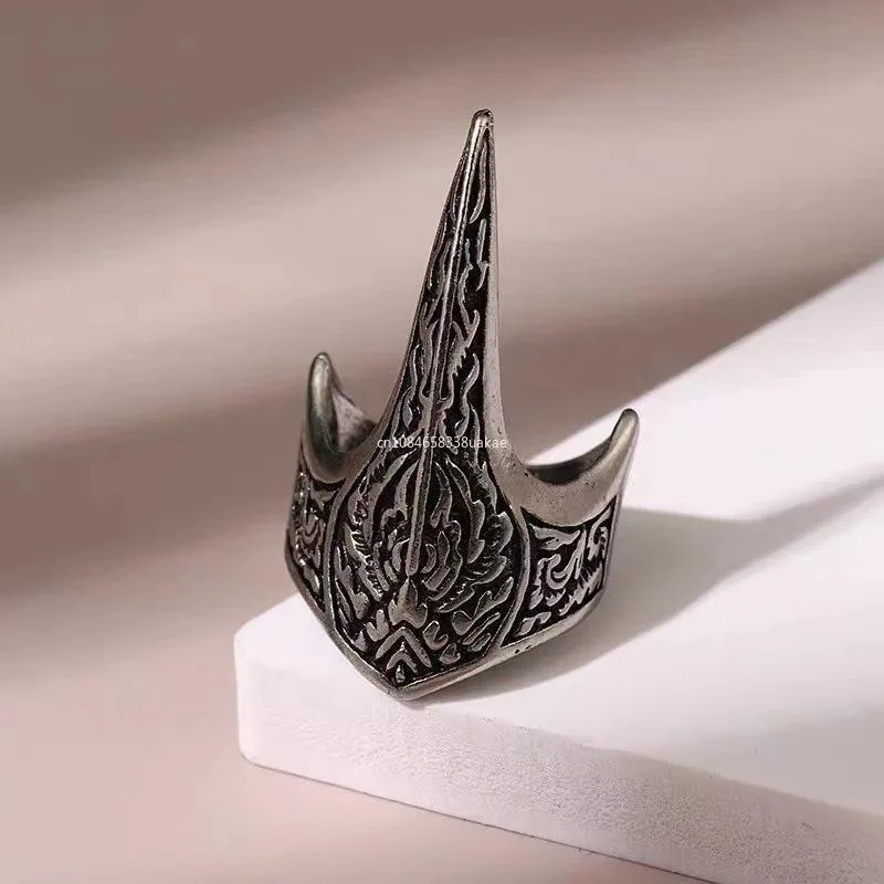 Trendy Retro Flame Totem Armor Ring Charm Men\'s Opening Ring Fashion Hip-Hop Punk Accessories Jewelry Party Gifts Rings for Men