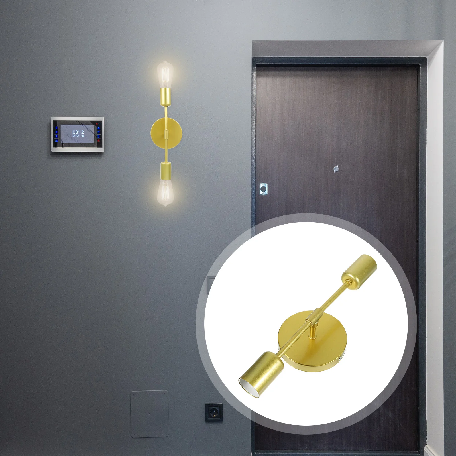 

2-Light Modern Wall Sconce Vanity Light Fixture for Bathroom Bedroom Hallway Metal Gold Finish Rustproof Indoor Lighting