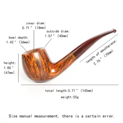 MUXIANG Heather wood tobacco pipe Tomato tobacco pipe Thick bowl wall Vulcanized rubber curved handle Handmade Briar pipe