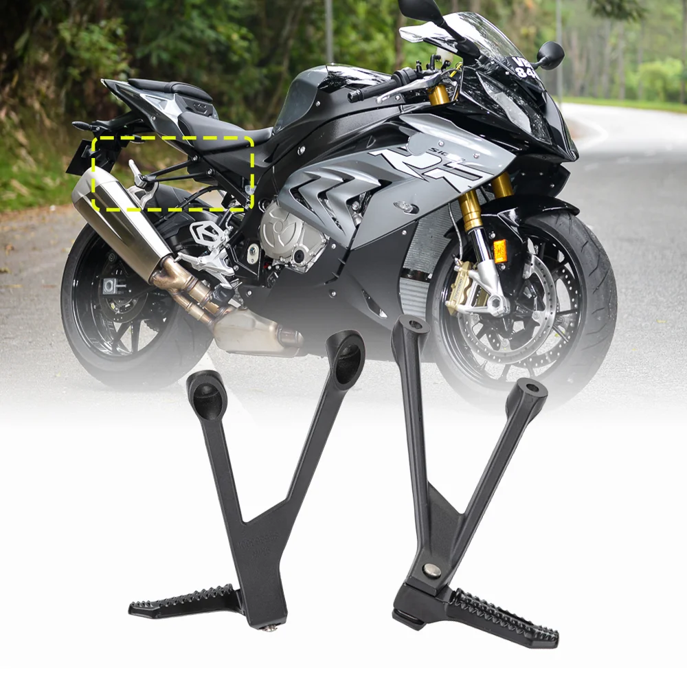 For BMW S1000RR M1000RR Rear Motorcycle Footpegs S 1000RR K66 2019-2022 M1000 RR K67 Foot Rests Passenger Pedal Peg Accessories