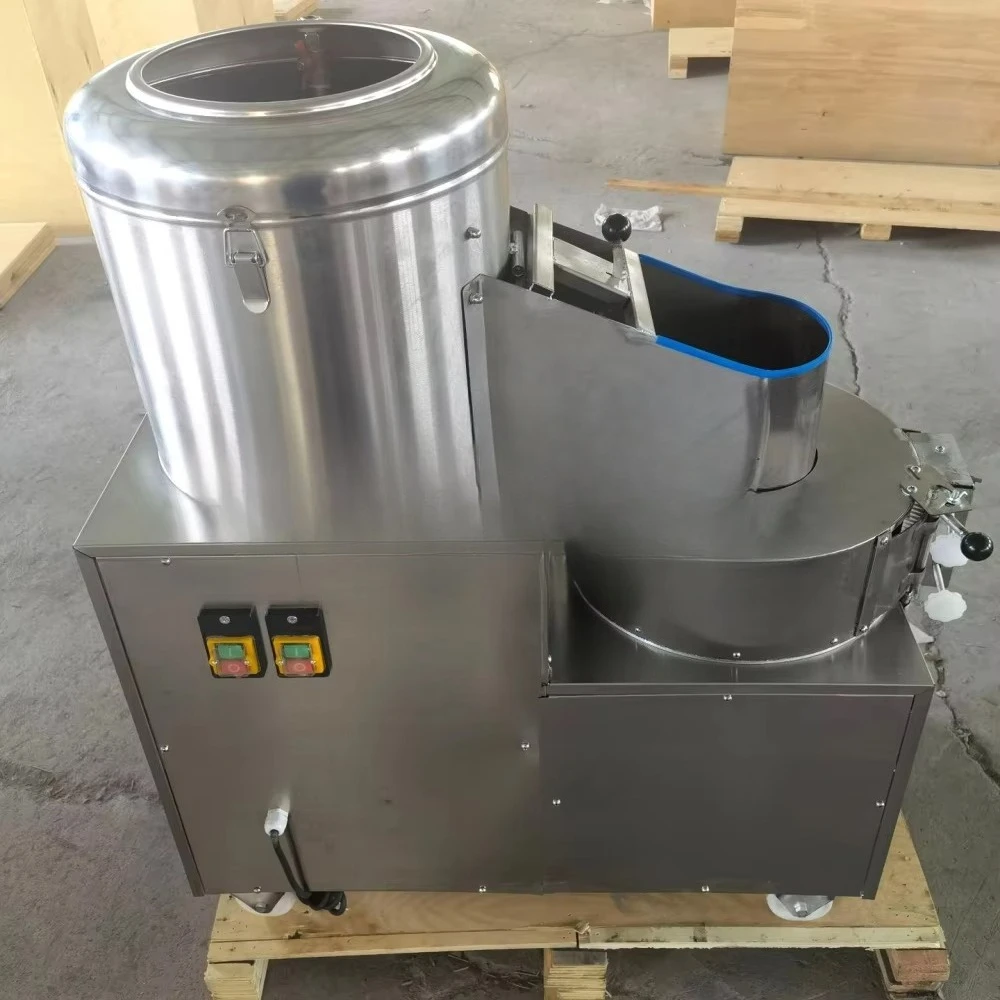 ماكينة تقشير البطاطس الصناعية الأوتوماتيكية بالكامل، مكونات أساسية، محرك المحرك لغسل الفاكهة، تقشير، صنع رقاقة التقطيع #2