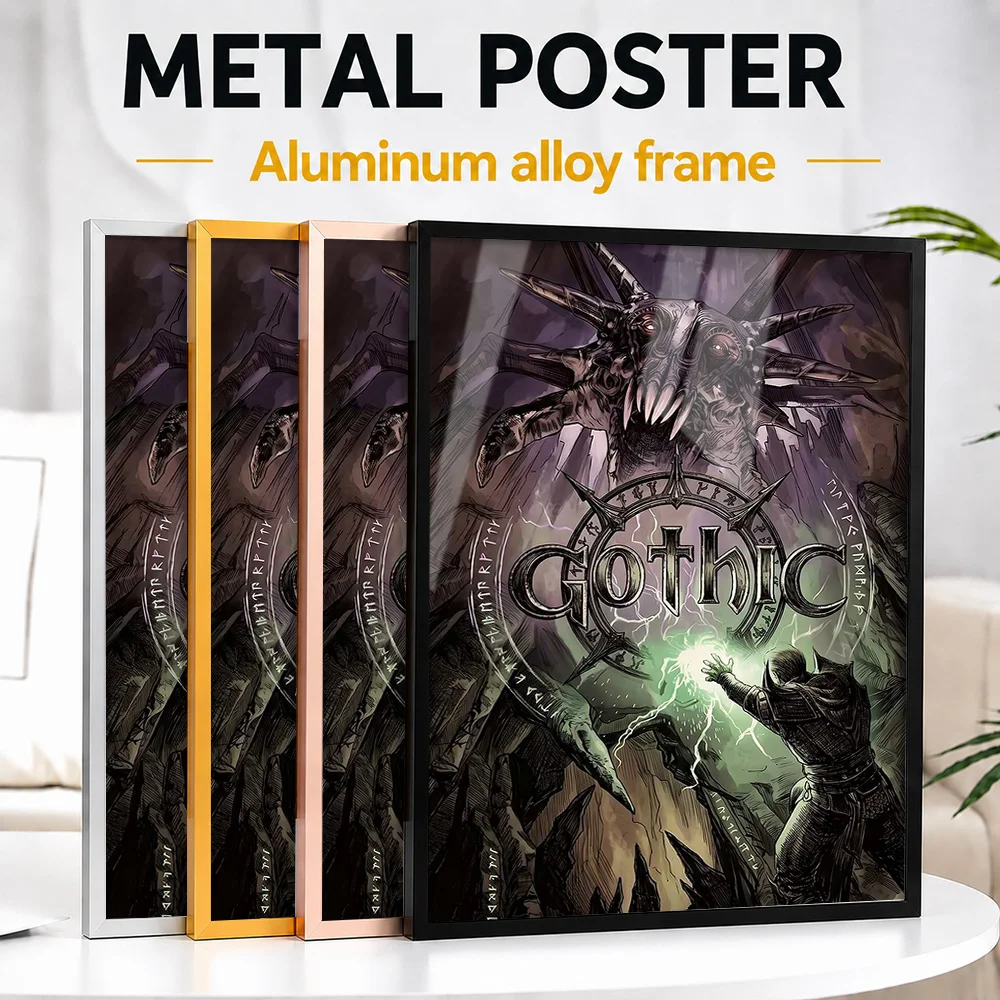 Gothic Game Metal Poster With Aluminum Alloy Frame Personalized Photo Epic Adventure Style Wall Art For Reading Nook Player Gift