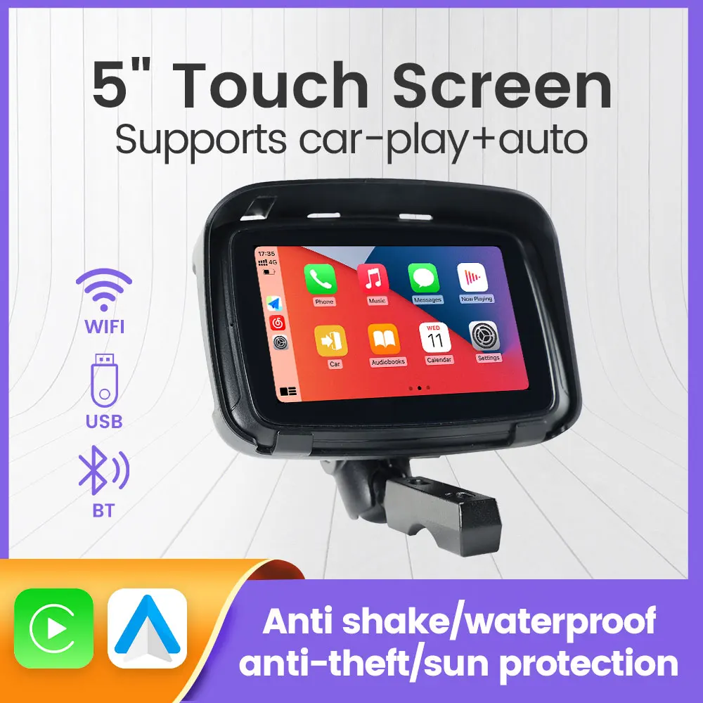

NaviFly 5-дюймовая система Linux, мотоциклетная навигация, поддержка Carplay, Android Auto, USB BT, WIFI, портативный GPS, IPX7, водонепроницаемый дисплей