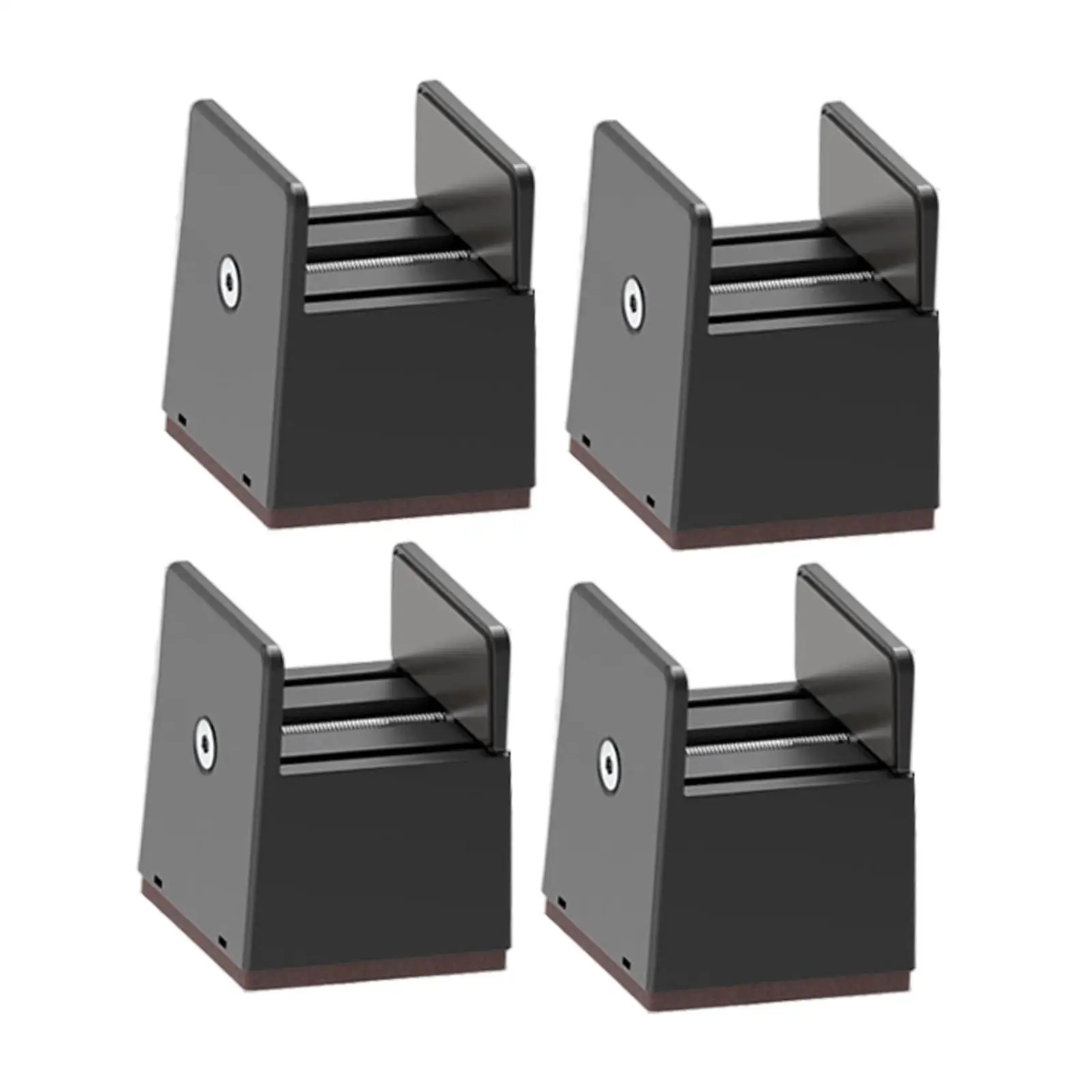 4x Bed Risers Shock Absorbing Non Slip Furniture Risers for Shelf Desk Table Height 50mm Black