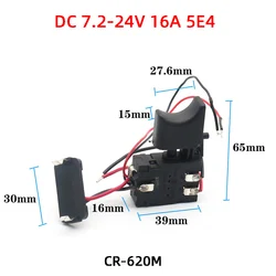 DC 7.2 V-24 V 16A Electric Drill Control Switch Cordless Trigger Switch With Small Light for Power Tools Electric Drill Switch