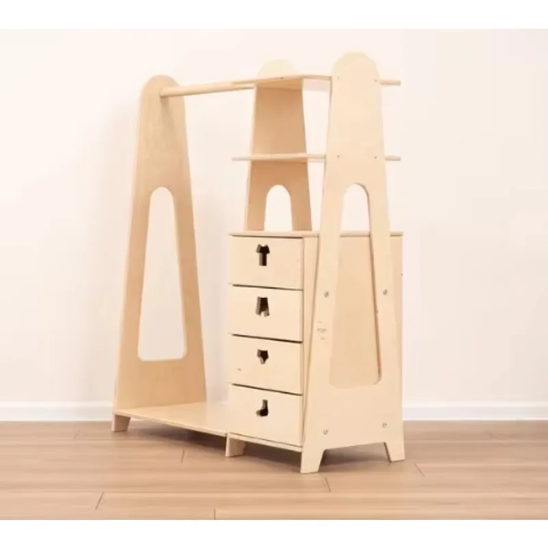 

Clothes storage cabinet with hanger drawer baby wardrobe children's room living room storage device