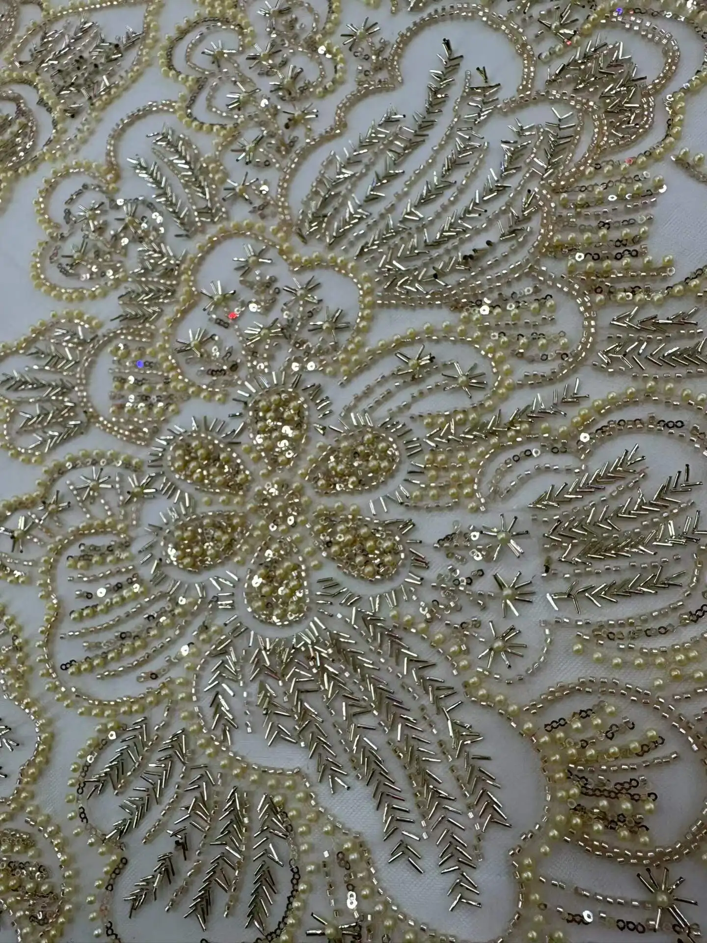 2027 Wedding Dress Fabric, Elegant Soft Tulle Lace with Sequin and Stones - High Quality Austria LatestNN6981_R view 4
