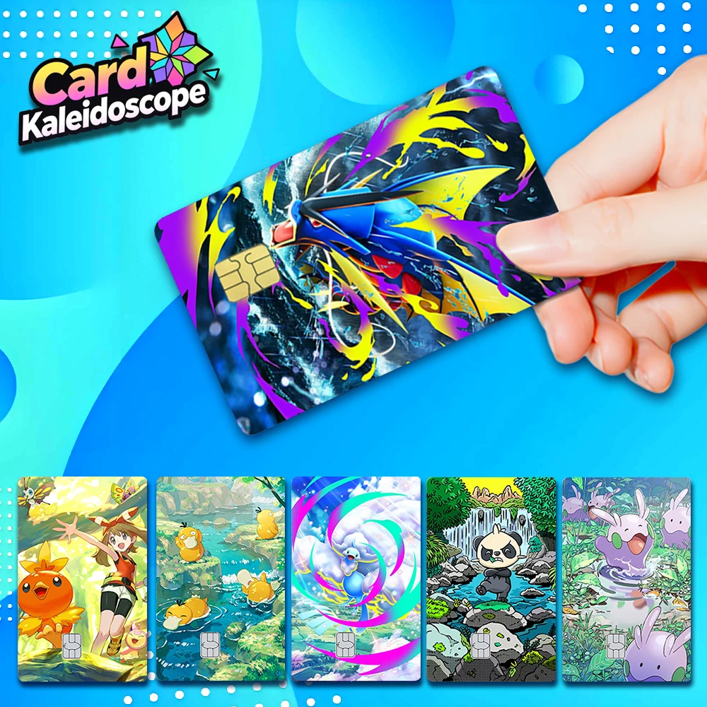 

【S18】 PTCG Pocket Card Illustration‌ Series Credit Card Skin Pocket Monsters Stickers for VISA JCB and Other IC Card Decorations