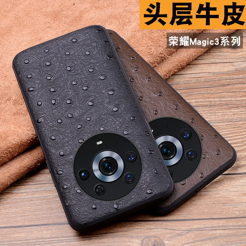 

Hot New Genuine Leather Luxury Crocodile Head Phone Case For Honor Magic 5 4 3 Magic5 Magic4 Magic3 Pro Cover Cases