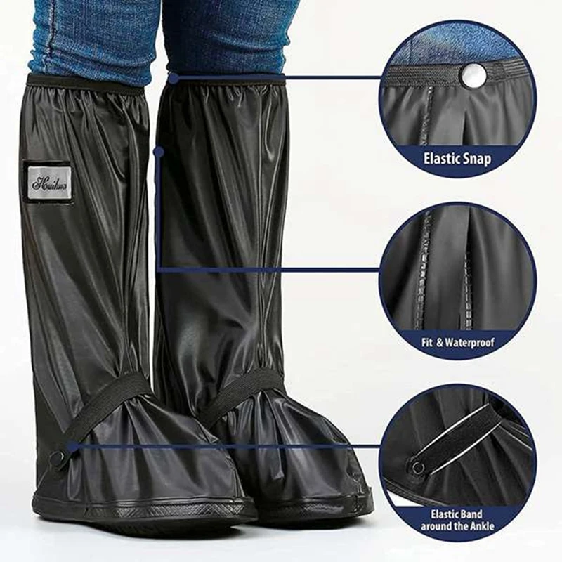 2 Pairs Waterproof Shoe Covers PVC XXL Size Rain Gear, Snow And Rain Boot Covers