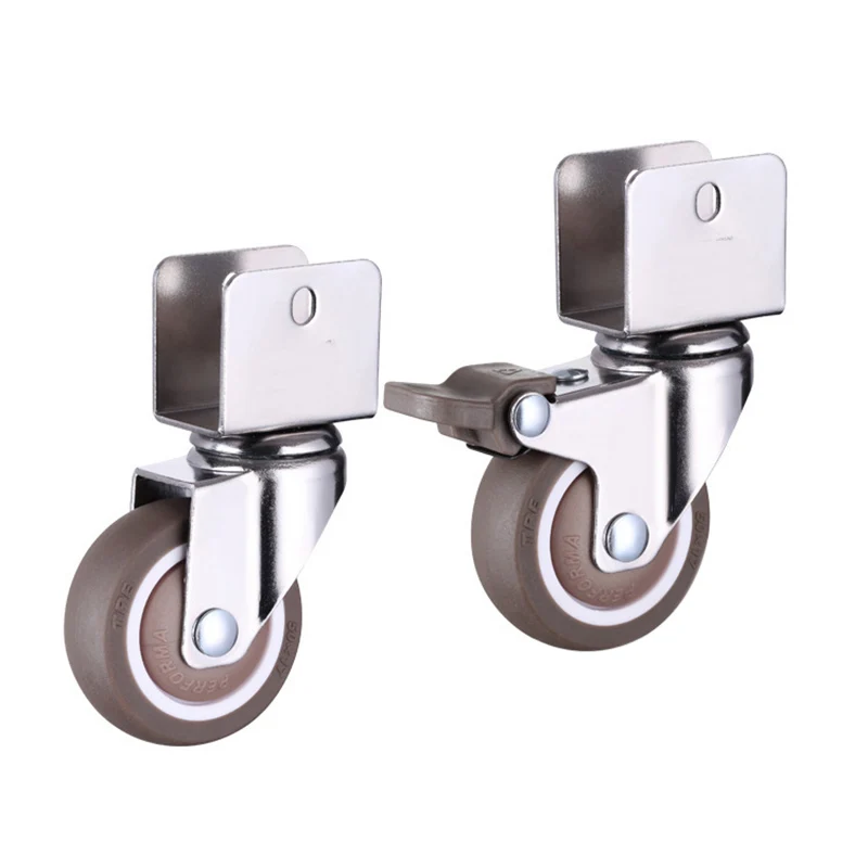 

Caster Rubber Wheels for Trolley Baby Crib Bed U Type Splint Width 20 22 25mm