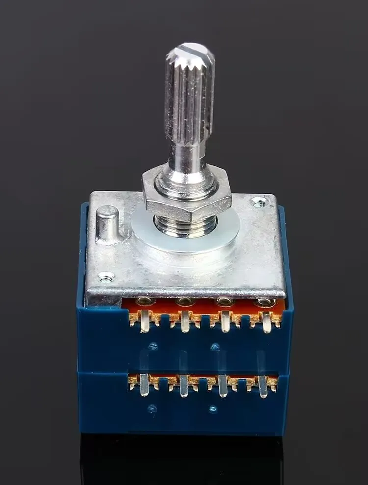 1 ชิ้น, ALPS RK27 ประเภท dual - Gang Volumetionmeter, 50KA 100KA, 8 Pins, ความยาวเพลา 25 มม., Volume ลูกบิด