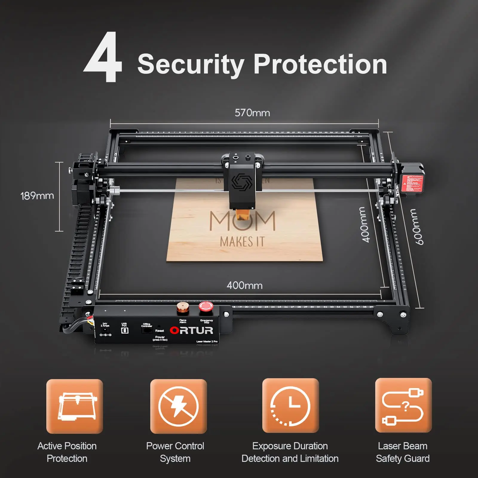 ORTUR Laser Master 2 Pro S2 LU2-10A Лазерный гравер 10000 МВт Выходная мощность Резак 0,05*0,1 мм Лазерный гравировальный станок для дерева и металла