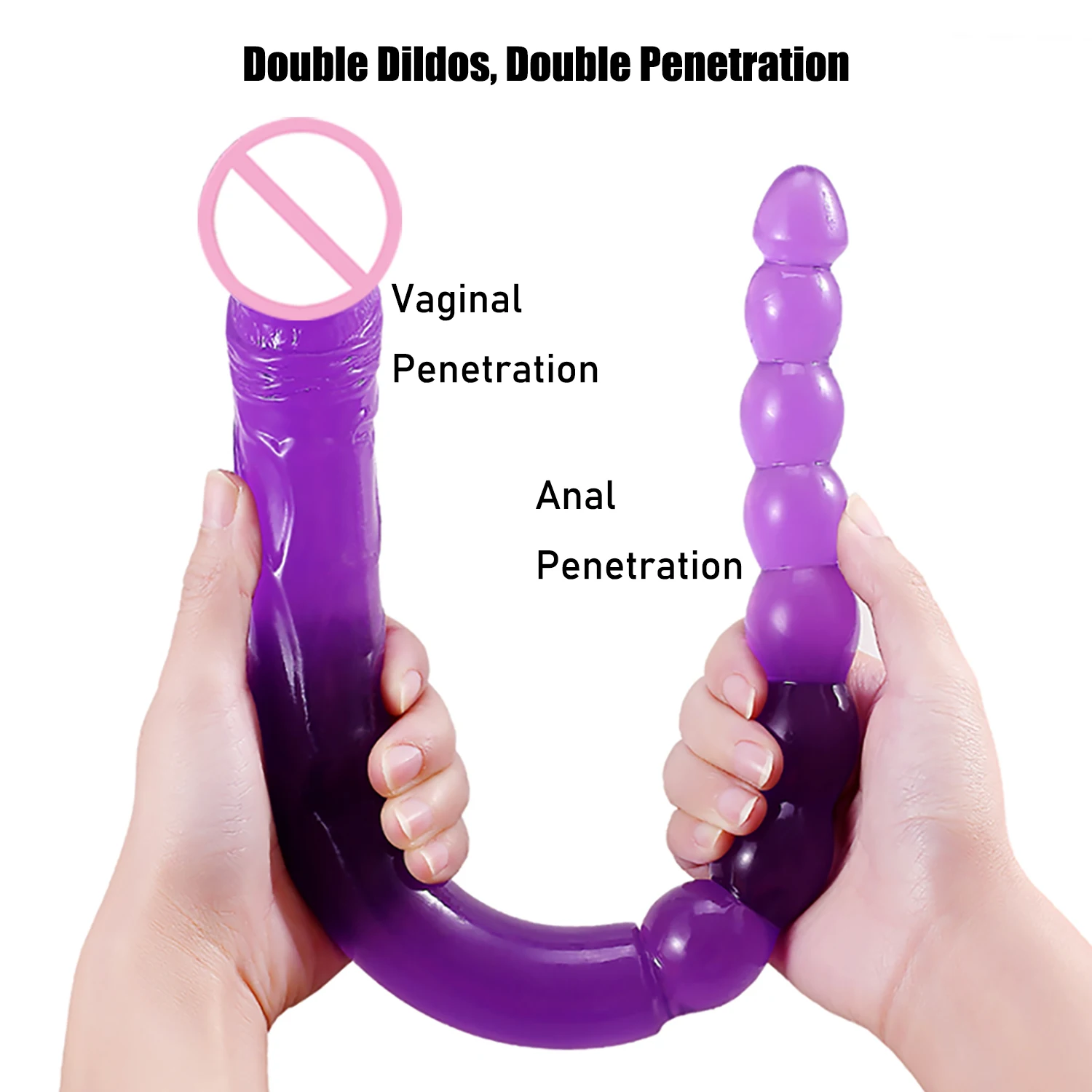 18.9 Inch Double Dildo Anal Plug Stimulate Vagina Anus Soft Penis Anal Dilator Phallus Long Dick Masturbator Sex Toys for Women