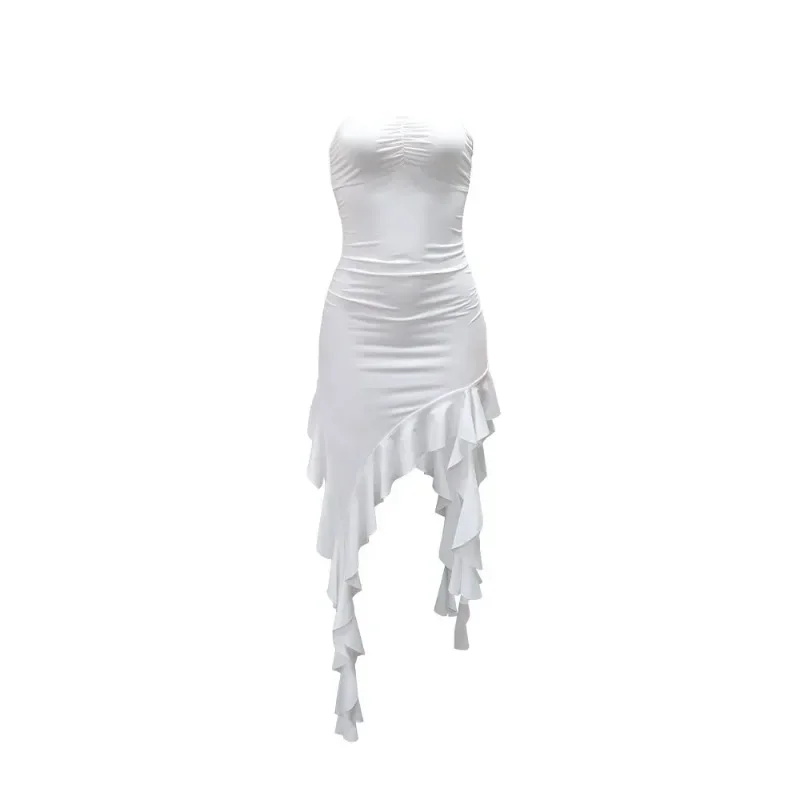 

2025 Spring/Summer European and American Fashion Trend Women's New One Shoulder Bra Wrap Hip Slim Fit Irregular Dress