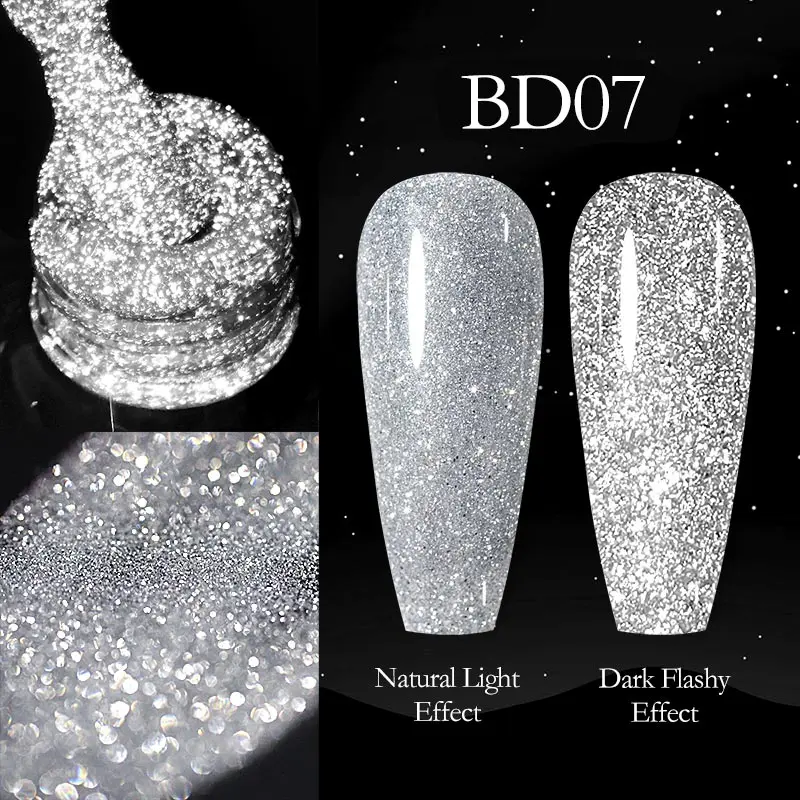 Venalisa Reflektierender Glitzer-Nagelgel-Nagellack, Neonfarbe, vollständige Abdeckung, Pigment, Nagelkunst, Maniküre, Soak Off, Emaille, UV-Gel-Lack – Detail 11