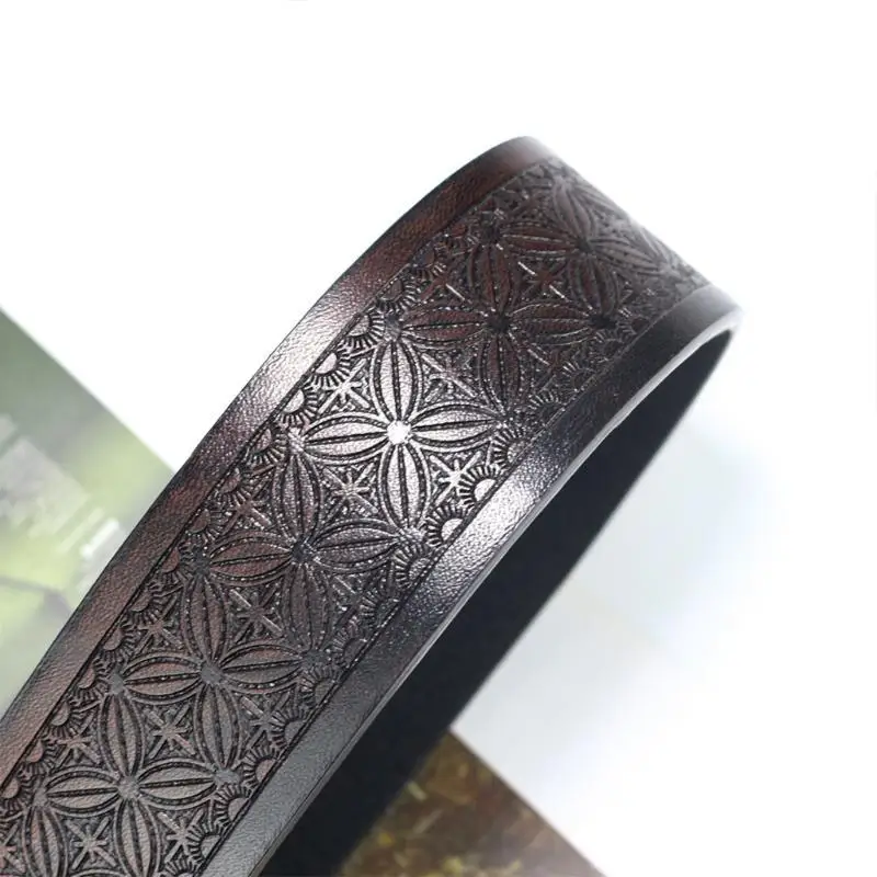 652F 십대 구호 황소 헤드 버클 조절 가능한 벨트 코트 청바지 남성 넓은 공식 허리 밴드