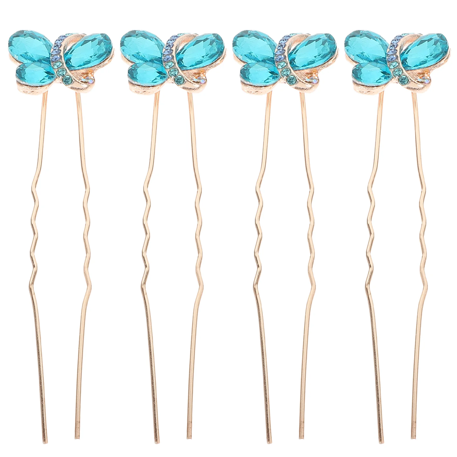 

4 Pcs Rhinestone Hairpin Headband Large Women's Back of Spring Ponytail Top Clip Flower Accessories (pink) Pins for Wedding