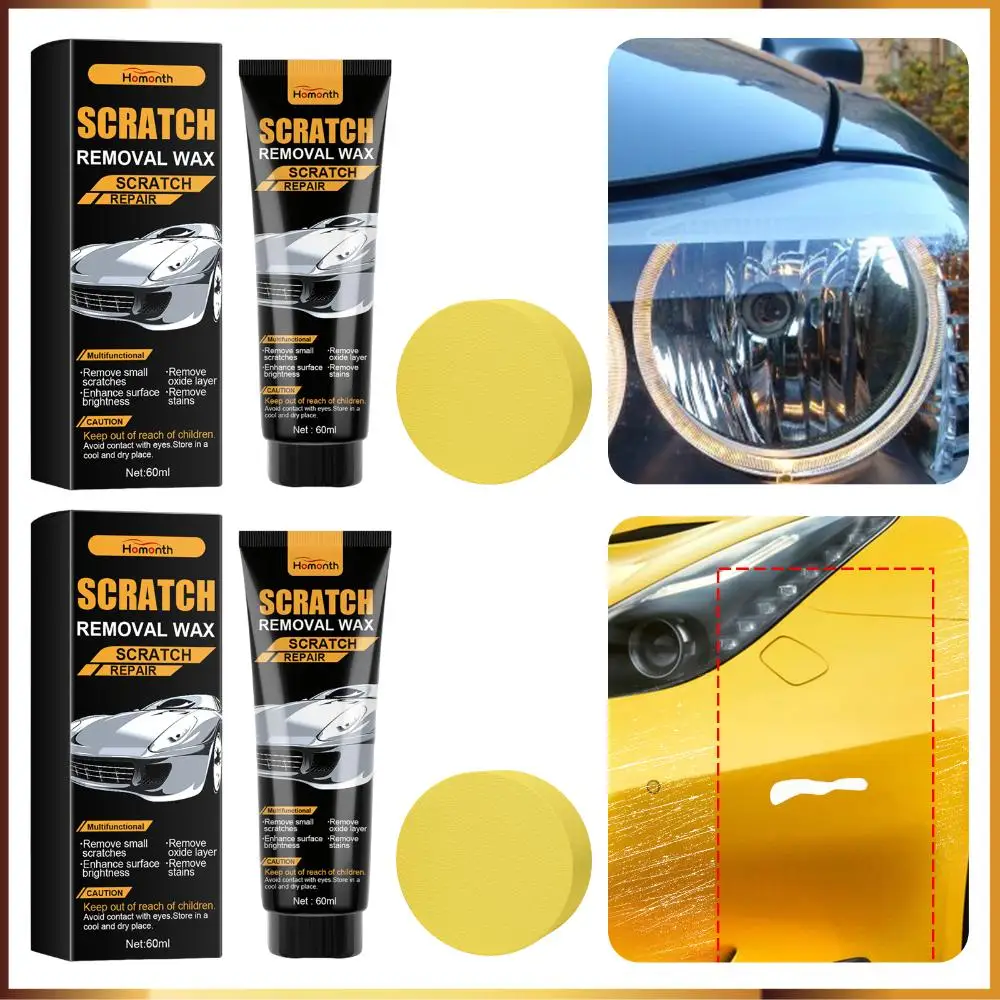 60ml Car Scratch Removal Wax Clean Oxide Layer Stain & Repair Scratch for Improves Automotive Gloss Restores Light